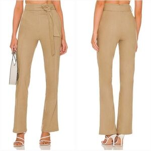 Majorelle Ameera linen blend Pant in taupe green
